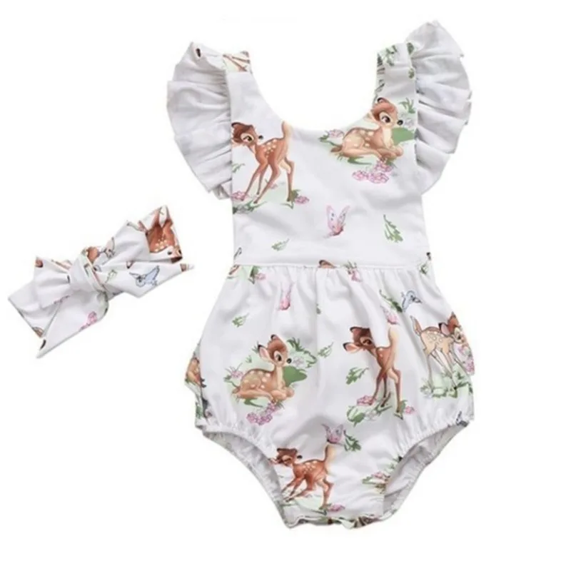 Модный детский летний комбинезон с коротким рукавом для новорожденных девочек |