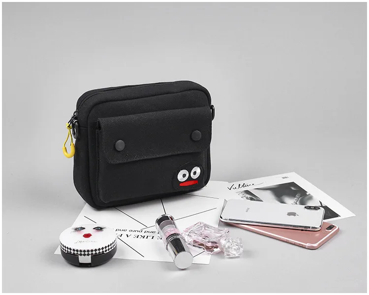 Холщовый стерео небольшой квадратный мешок губы-сосиски Монстр лицо плечо