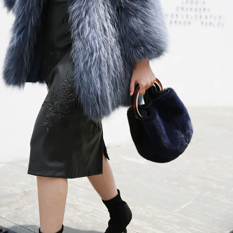 Новинка 2020 сумки из меха норки женская зимняя модная сумка на запястье