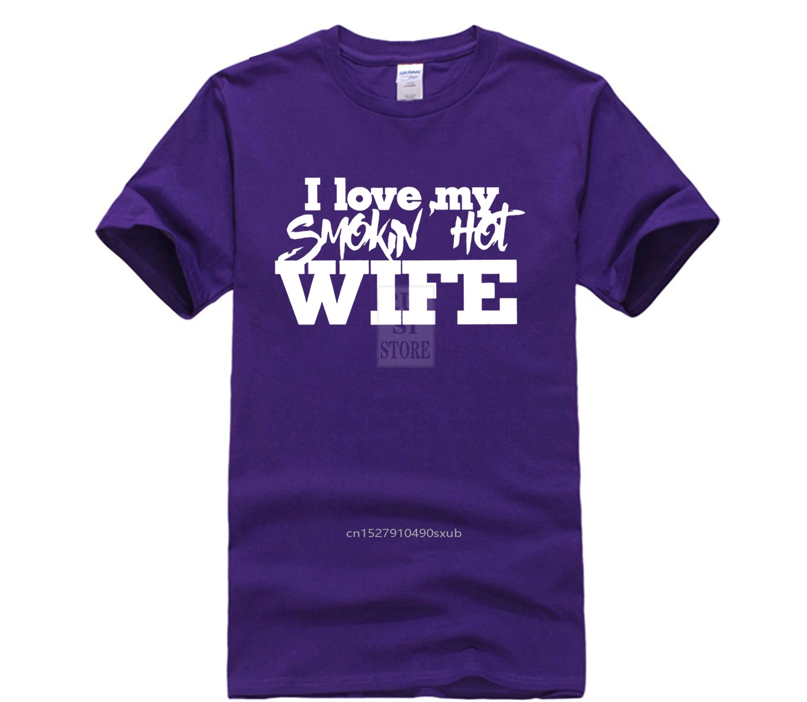 

Top Men's T-shirt I Love My Smokin Hot Wife Funny Short Sleeve Tees 100% Cotton Summer Fashion T-Shirt