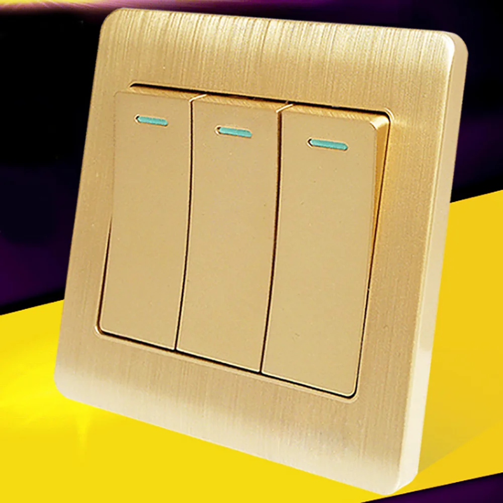 SANDIY Panel 3 Gang 1 Way 2Way Reset Switch Pulse Momentary Contact Push Button Wall Light 16A | Обустройство дома