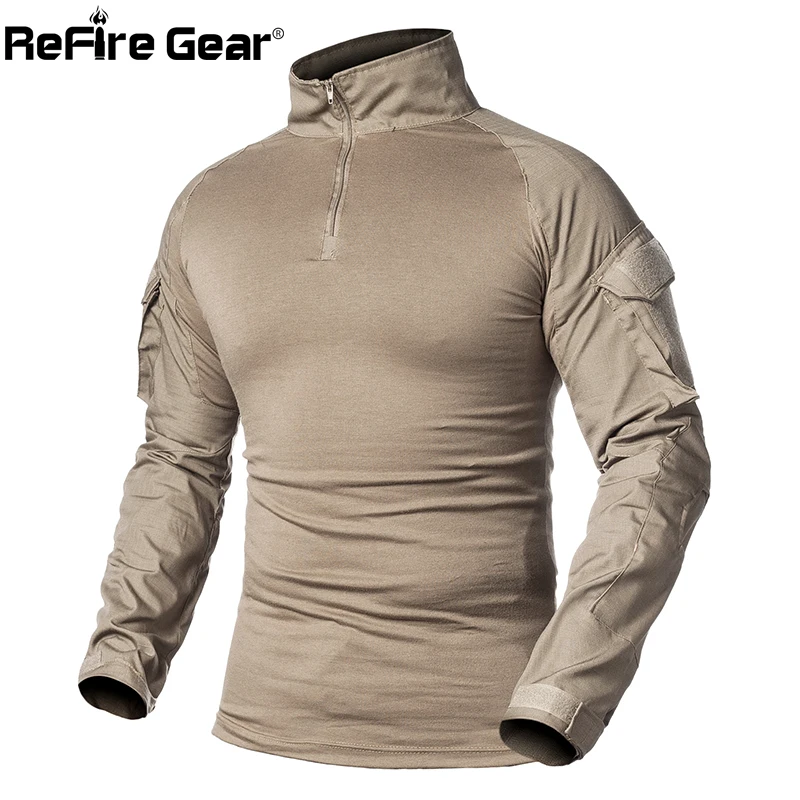 Мужская камуфляжная армейская футболка ReFire Gear тактическая с длинным рукавом