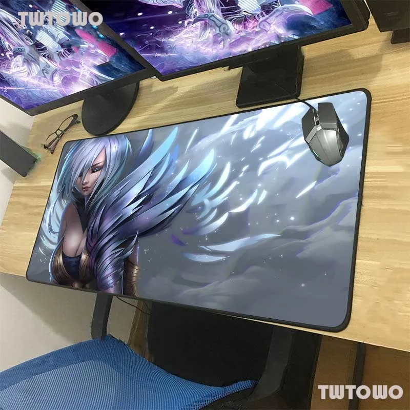

Большой игровой коврик для мыши с мультяшной привлекательной девушкой Riven HD, черный Коврик для компьютерной клавиатуры с застежкой, несколь...