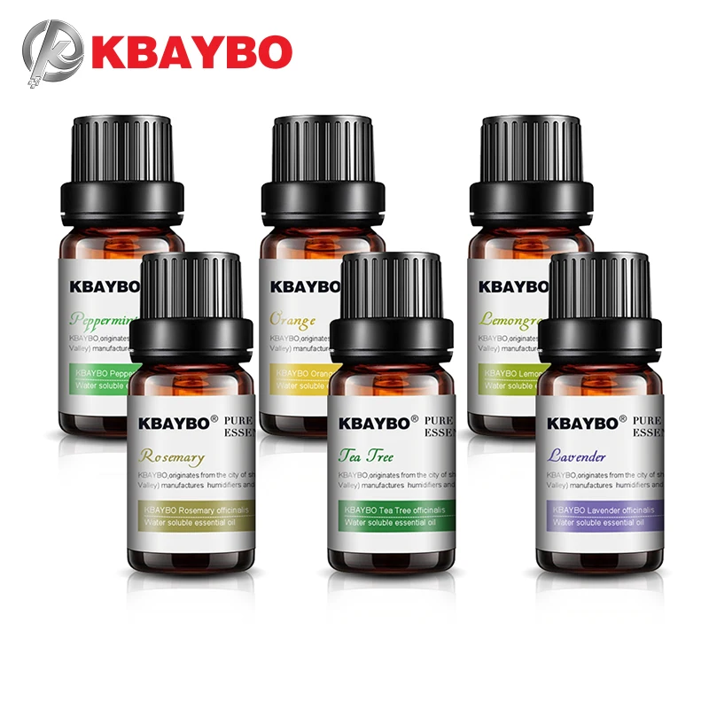 

10ml Essential Oils for Diffuser Aromatherapy Oil Humidifier 6 Kinds Fragrance of Lavender Tea Tree Rosemary Lemongrass Orange