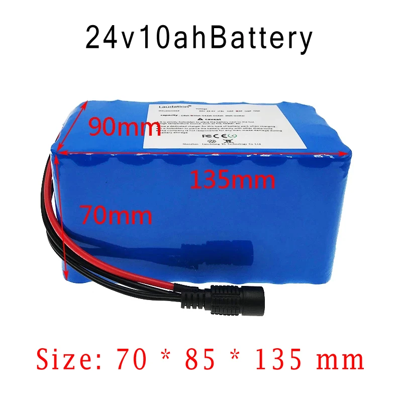 

24V 10ah Electric Bicycle Lithium Ion Battery 29.4V 10000mAh 15A BMS For 150W 250W 350W 18650Battery Pack Wheelchair Motor