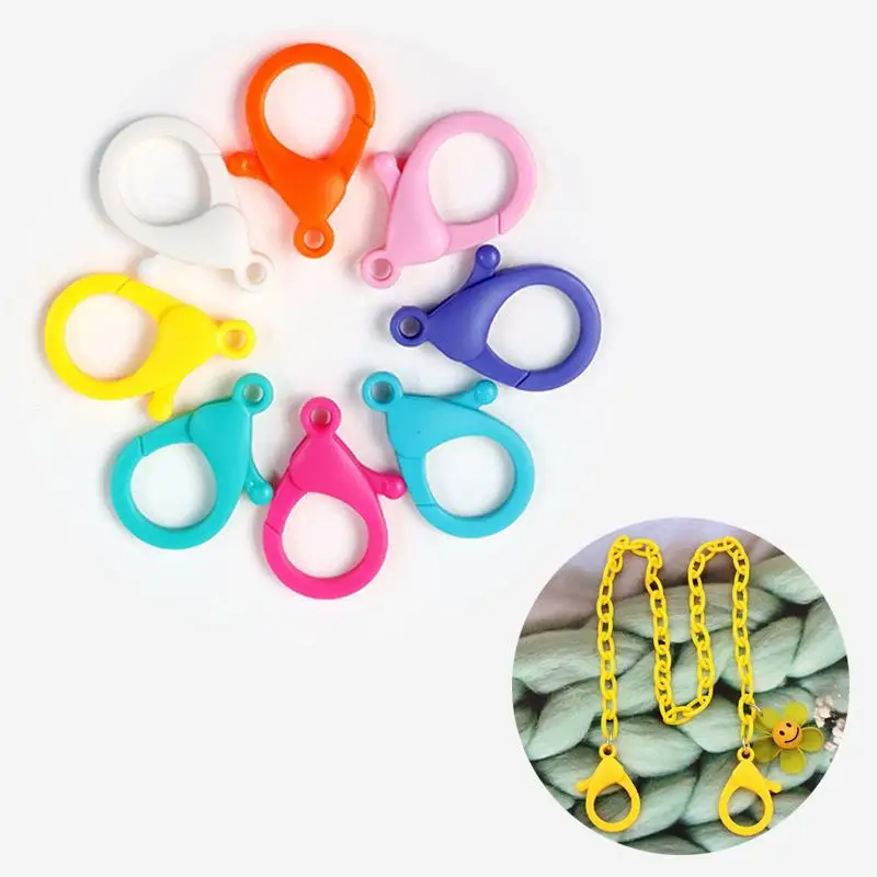 30 шт 25/35 мм Цветные Пластиковые Крючки с застежкой-лобстером ювелирные изделия