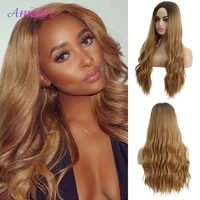 long synthetic body wavy wig ombre glueless brown blonde heat resistant synthetic wigs cosplay daily wig for black women