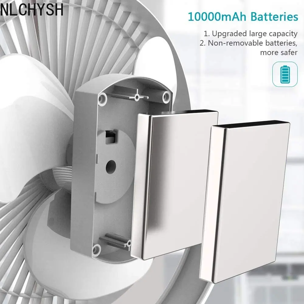 

Clip-on fan battery powered, 8 inch 10000mAh rechargeable fan, portable cooling USB fan for stroller outdoor travel treadmill