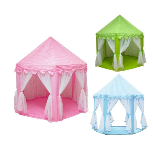 Children Princess Pink Castle Tents Portable Boys Girls Indoor Outdoor Garden Folding Play Tent Lodge Kids Balls Pool Playhouse