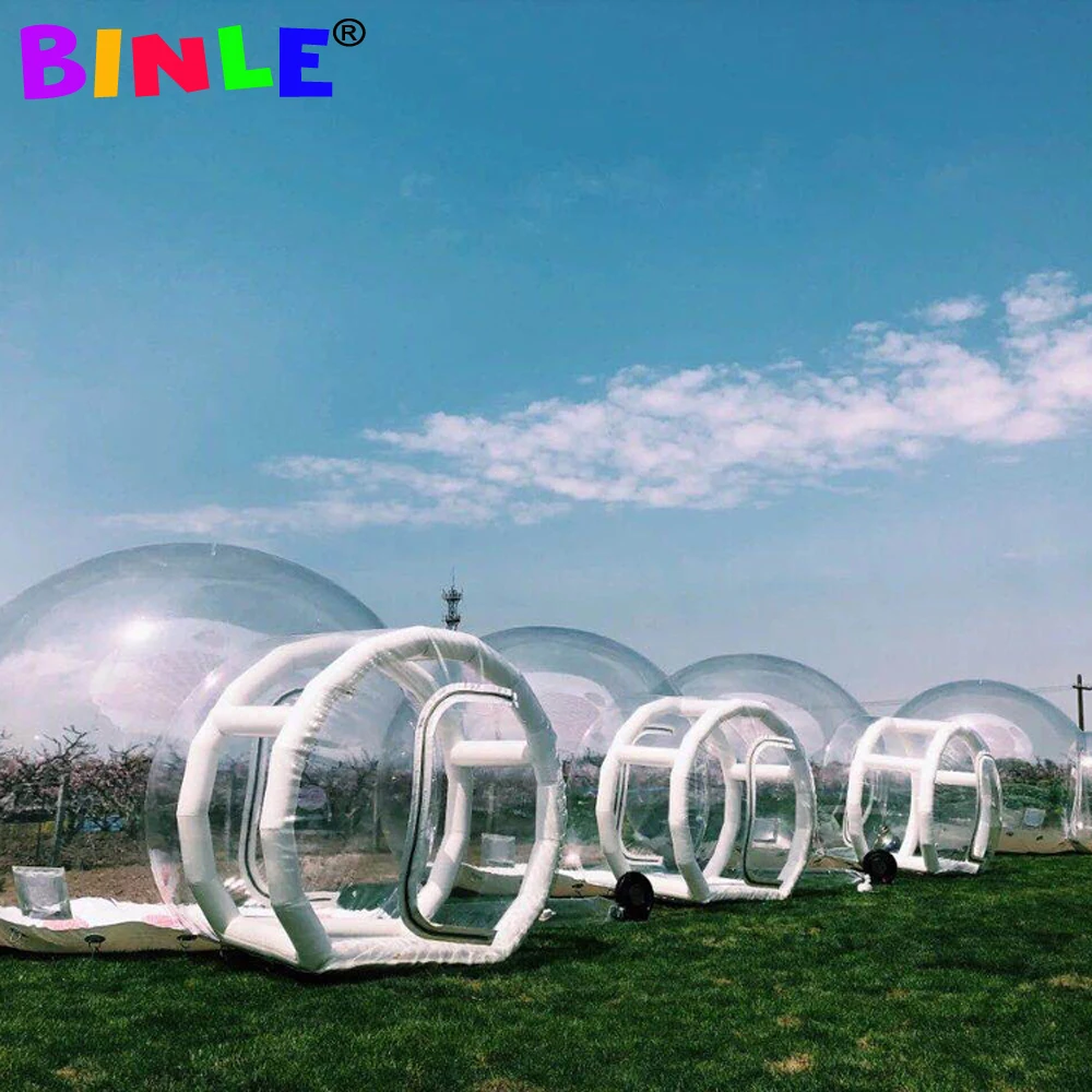 

Outdoor 3-6meters Clear Top Resort Transparent Inflatable Bubble Tent With SingleTunnel Event Air House For Glamping