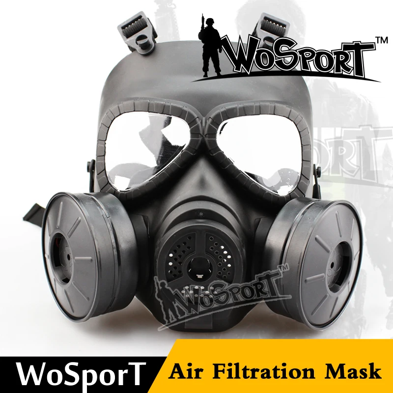 Wosport теплая защитная маска для шлема Военная противогаз команда двойной