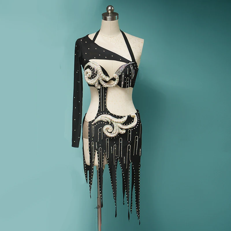 

Belly Dance Inspired Clothing Female 2019 New Costume Suit High-End Custom Sexy Hip Scarf Skirt Summer Performance Costume