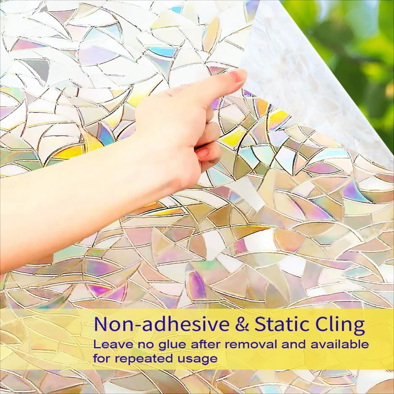 Лазерный цвет без клея статическое окно конфиденциальности радужные пленки для