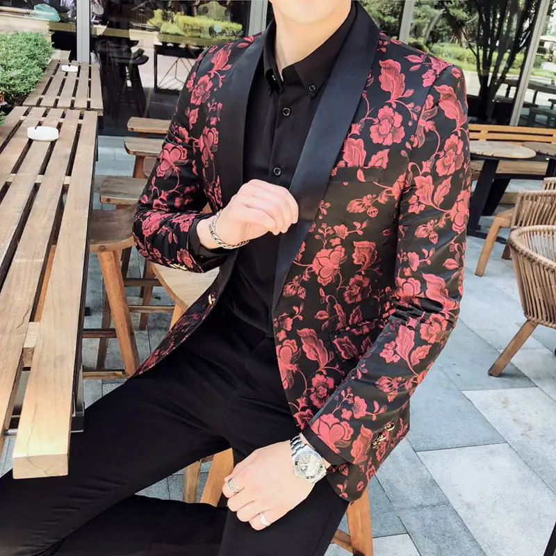 

2020 Nouveau noir hommes Blazer luxe point Jacquard simple boutonnage de mariage mle Blazer grande taille 5xl mode Club de bal