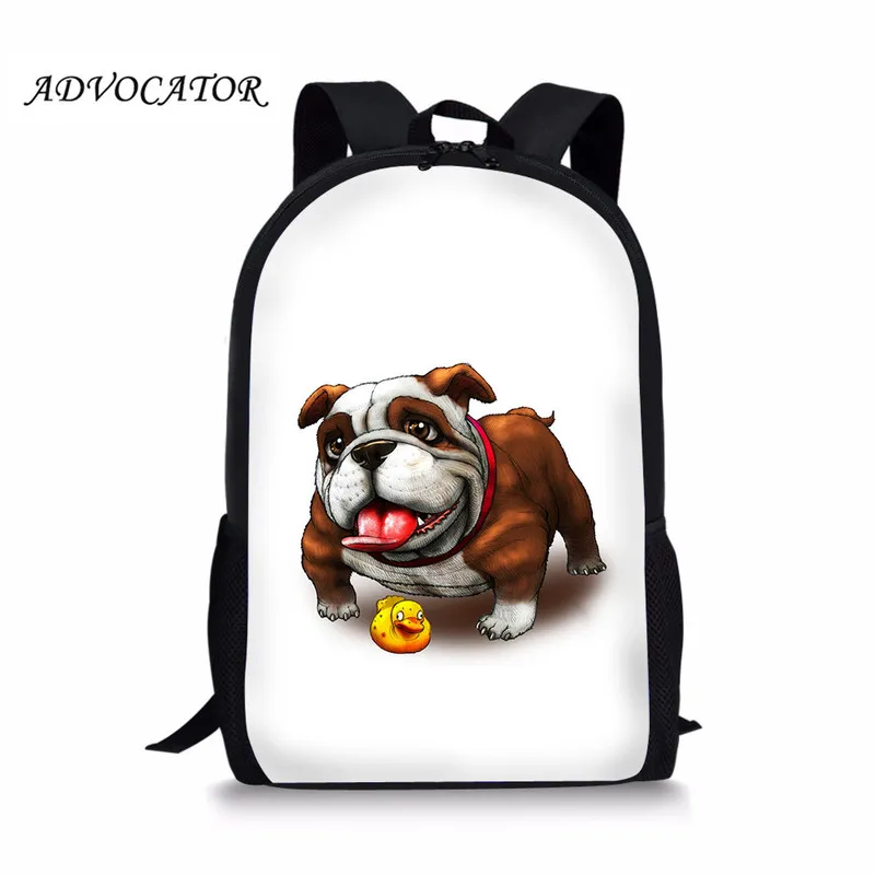 Waterproof Children School Bags Cartoon Bulldog Printing School Backpacks Kids Large Capacity School Bags Mochilas Escolares