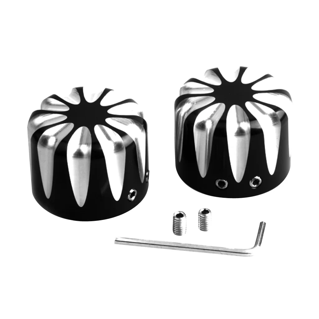 

2Pcs Motorcycle CNC Wheel Axle Nut Covers & Bolts For Touring Softail