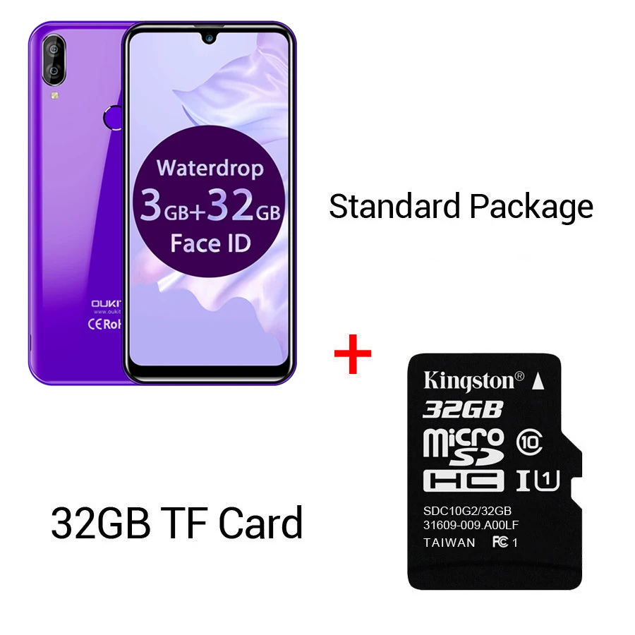 Purple N 32GB Card OUKITEL C16 Pro 5,71 ''Android 9,0 19:9 MT6761P 3 ГБ 32 ГБ смартфон отпечаток пальца Лицо ID капля экран 5 В/1A 4G мобильный телефон - Цвет: Purple N 32GB Card