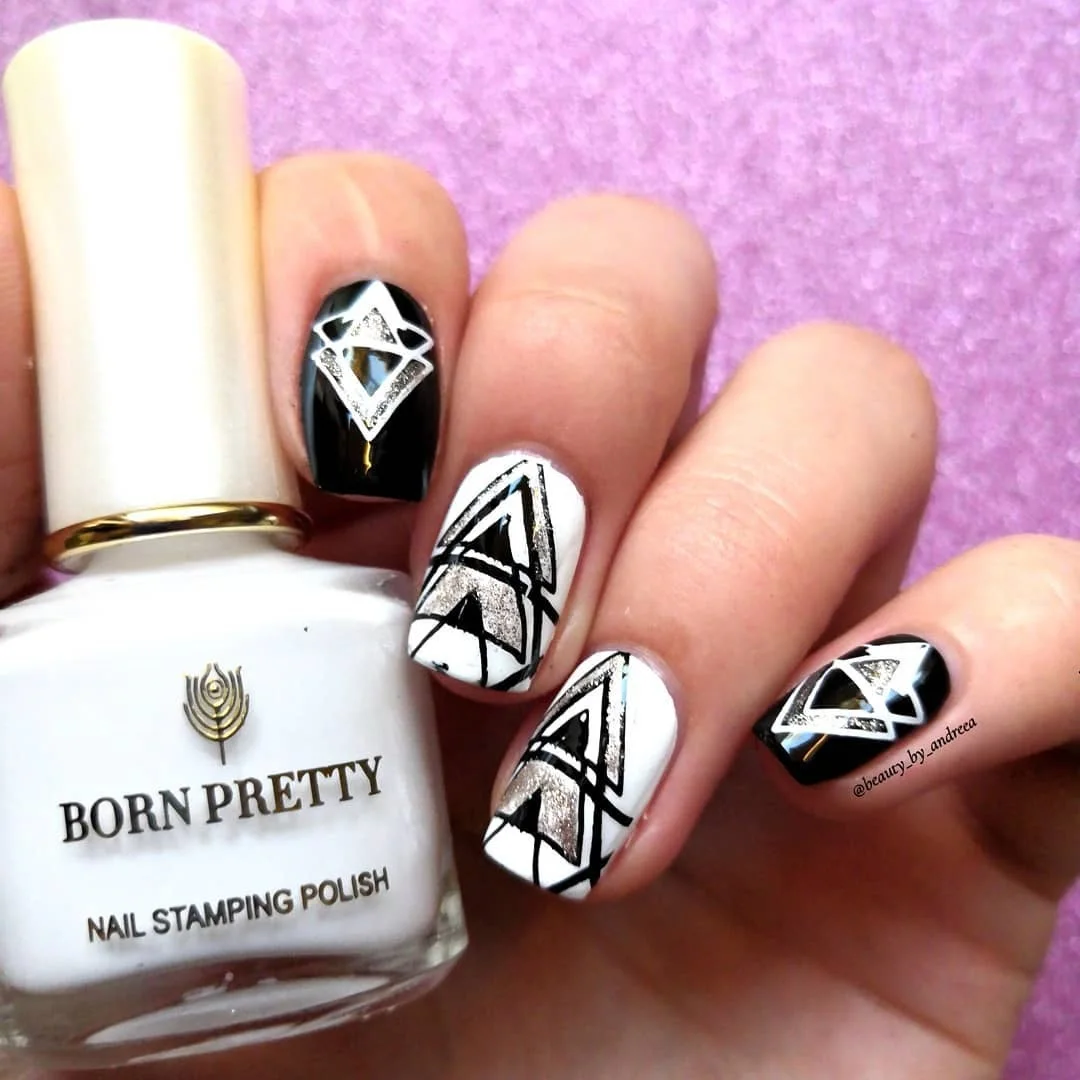 BORN PRETTY 3 шт. набор штампов для ногтей Черный Белый штамповочный набор для ногтей Цветочный геометрический штамповочный шаблон штамп лак Рождественский дизайн ногтей