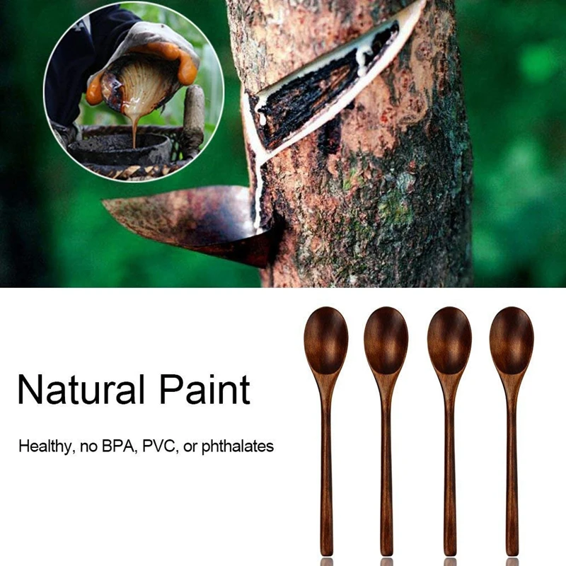 

Spoons Wooden Soup Spoon 5 Pieces Eco Friendly Tableware Natural Ellipse Wooden Ladle Spoon Set for for Eating Mixing Stirring C