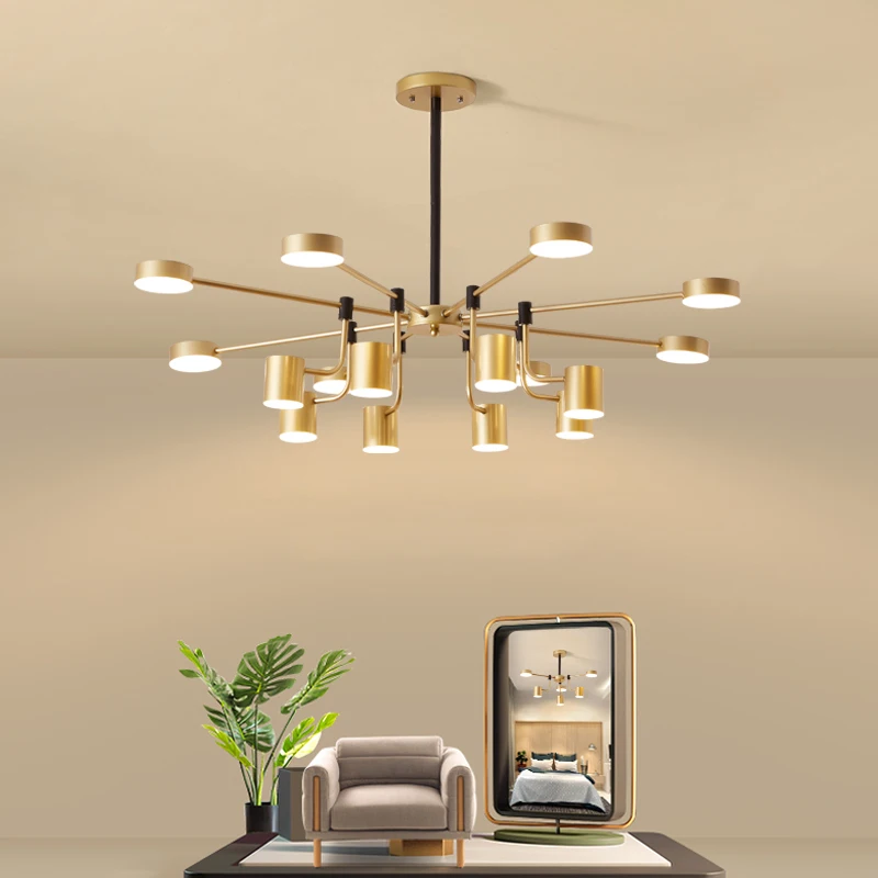 Современная модная черная золотая белая светодиодная потолочная подвесная