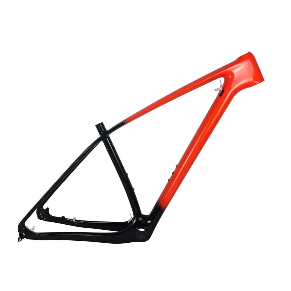 Spcycle 29er полная карбоновая Передняя Велосипедная вилка рама 27,5 er горный велосипед карбоновая рама 650B T1000 карбоновая жесткая рама градиентного цвета - Цвет: Red Color