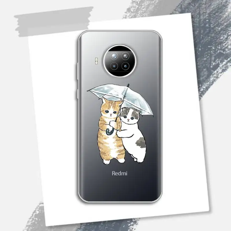 

Cat Animal Clear funny cute Phone Case Transparent for Xiaomi Redmi note 10 t 8 9 pro lite 11