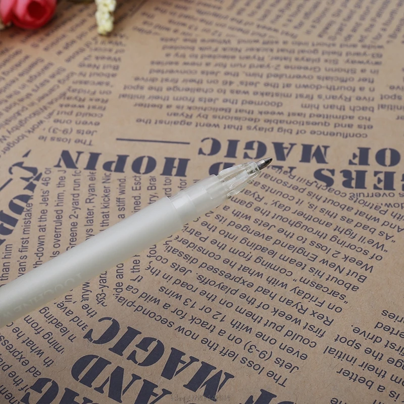 

White Hook Liner Pens Black Paper Highlighter Reviser 0.8mm New F24 21 Dropship