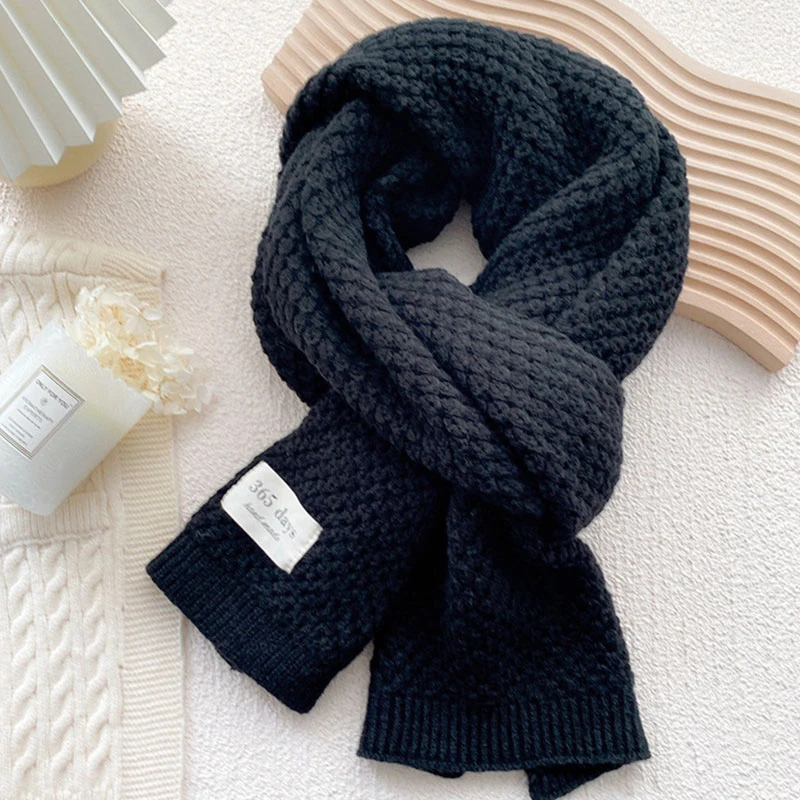 

Thick Wool Solid Scarf Female Autumn Winter Thicken Warm Sweater Scarves Accessories Lovers Autumn Winter Pure Color Scarf
