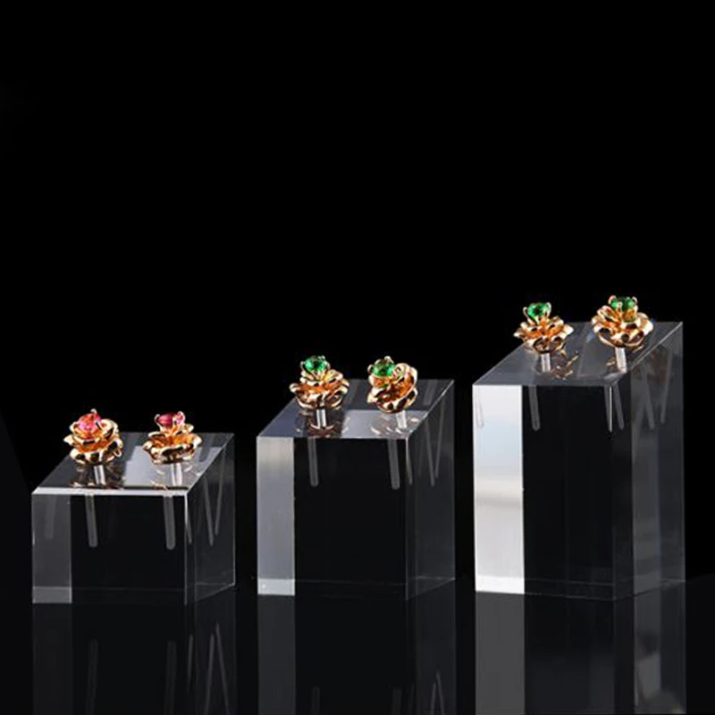 3 шт. прозрачный акриловый квадратные серьги из Дисплей держатель Подставка для