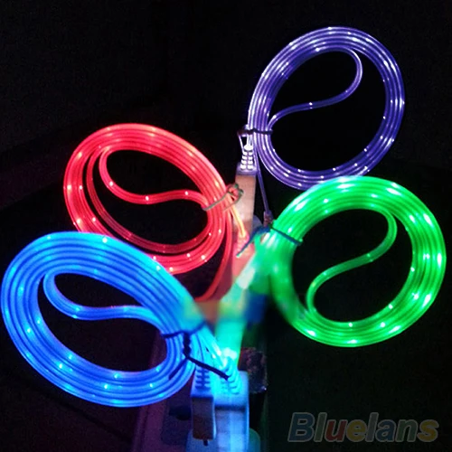 1 м светодиодный usb кабель для зарядки и синхронизации данных iPhone 6S/6S Plus /6 Plus/5S/ Samsung