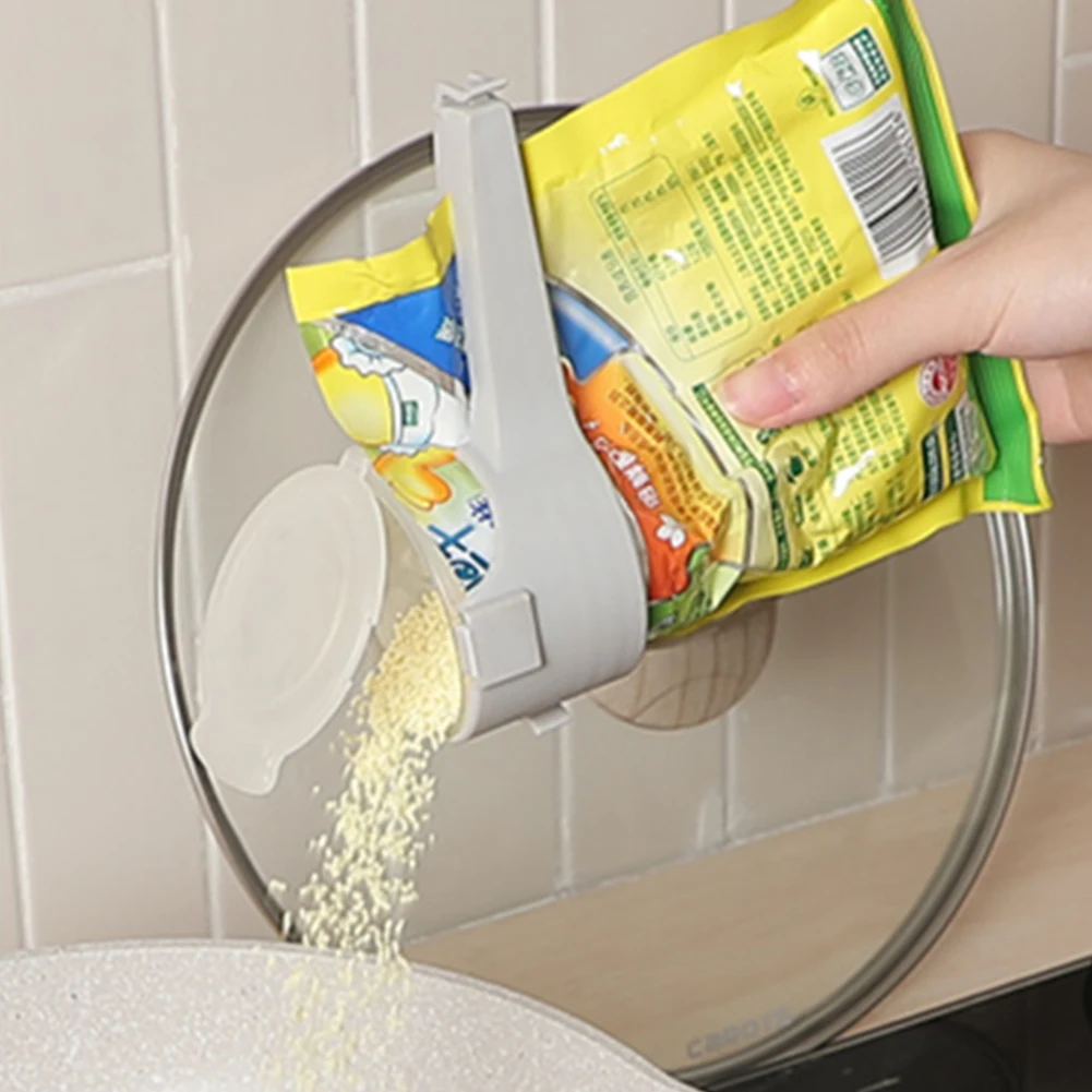 

Seal Pour Food Storage Bag Clip Food Sealing Clip Effect Clamp With Large Discharge Nozzle for Storage Food Kitchen Tools