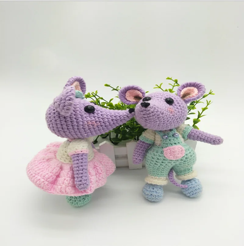 Пара мышь любовник ручной работы искусство украшение дома креативные шерстяные