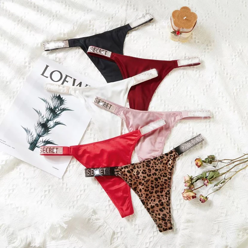 Розовые трусики сексуальные женские VS Secret женское нижнее белье с надписями