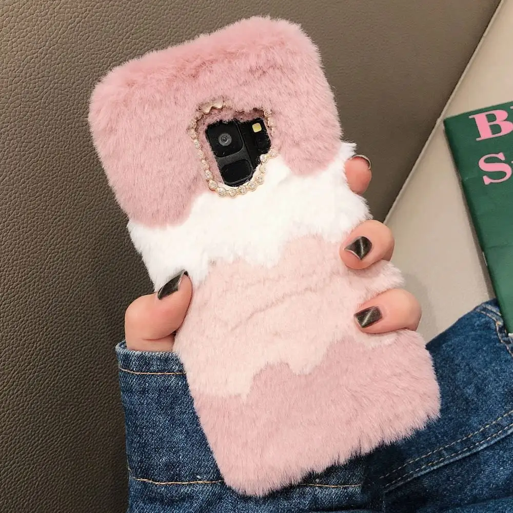 LLZ.COQUE плюшевый Пушистый Зимний чехол из кроличьей шерсти для Samsung Galaxy A6 A7 A8 J4 Plus A51