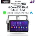 Автомобильный DVD-плеер, 720P 360, камера CanBus 6G + 128G, Android 11,0, GPS, Wi-Fi, стерео радио для Toyota Land Cruiser Prado 150 2013 - 2017