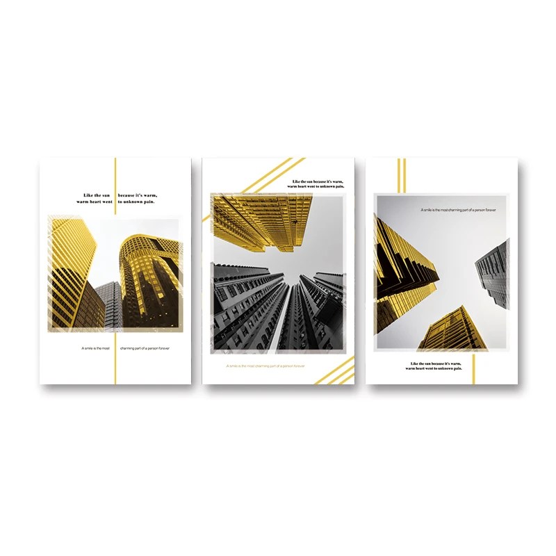 

canvas wall art Three groups of paintings for urban architecture decoration modern times