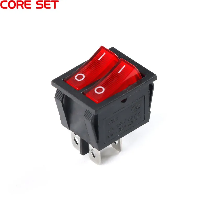 Кулисный Переключатель KCD6 прозрачный красный зеленый светодиодный светильник