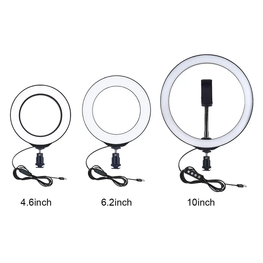 PULUZ, 10 дюймов, Usb, 3 режима, регулируемое светодиодное кольцо Vlogging, селфи, фотография, Видео Освещение с холодным башмаком, штатив, шаровая Головка, зажим для телефона