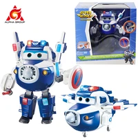 super wings 6 inches deluxe supercharged paul transforming with police shield lights sounds deformation robot action figures toy