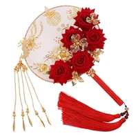round fan 3222cm ancient fan diy handmade wedding accessories fashion exquisite gift wedding home decoration props