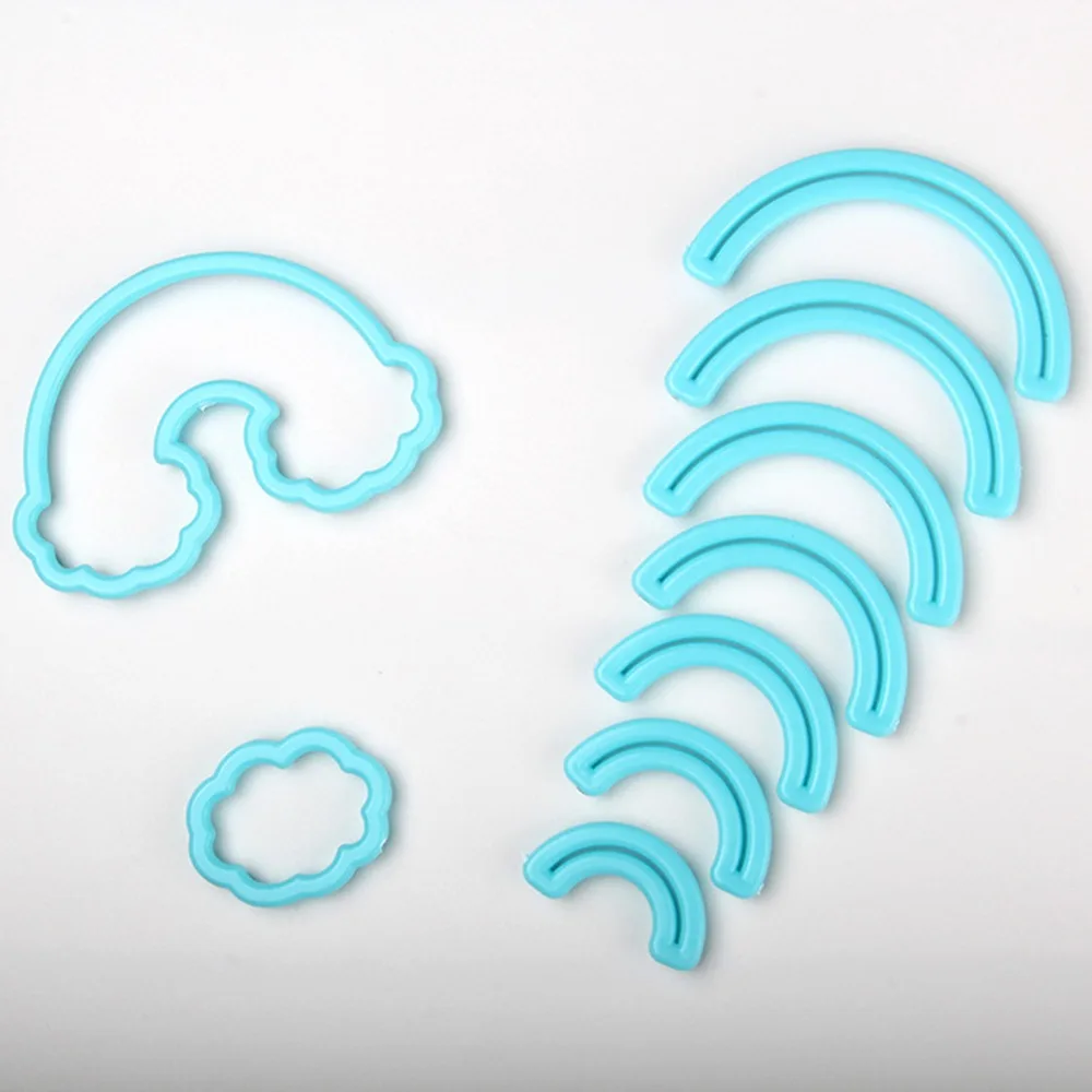 9 шт./компл. Радужный резак для печенья изготовленный на заказ 3D из помадки форма