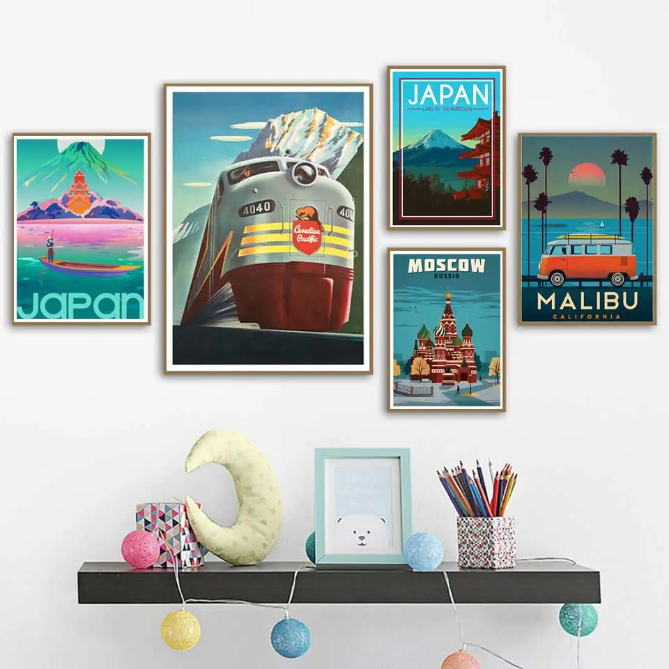 Постеры и принты на холсте Нью Йорк Лондон Нидерланды Амстердам винтажные