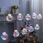 Светодиодный ная Гирлянда-занавес в виде шарика, деда мороза, Рождества, Нового года 2022, рождественские украшения для дома, рождественские украшения для елки