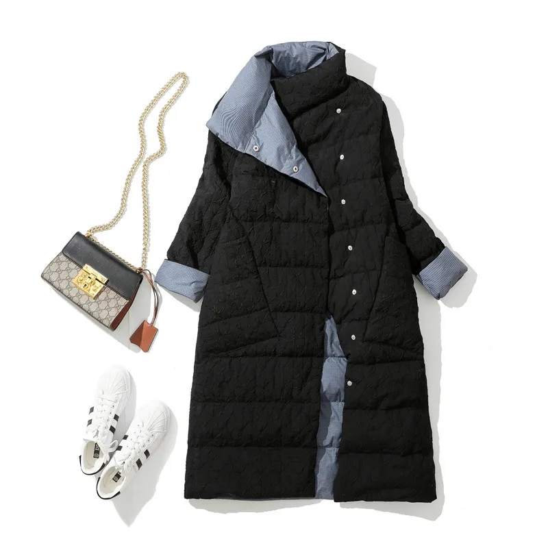 

Fitaylor женский двухсторонний длинный пуховик, зимний двубортный ультра-светильник, пуховик, теплая парка, длинная куртка