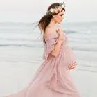 Реквизит для фотосъемки беременных женщин без Плеч с оборками однотонное платье в богемном стиле платье для беременных для фотосъемки