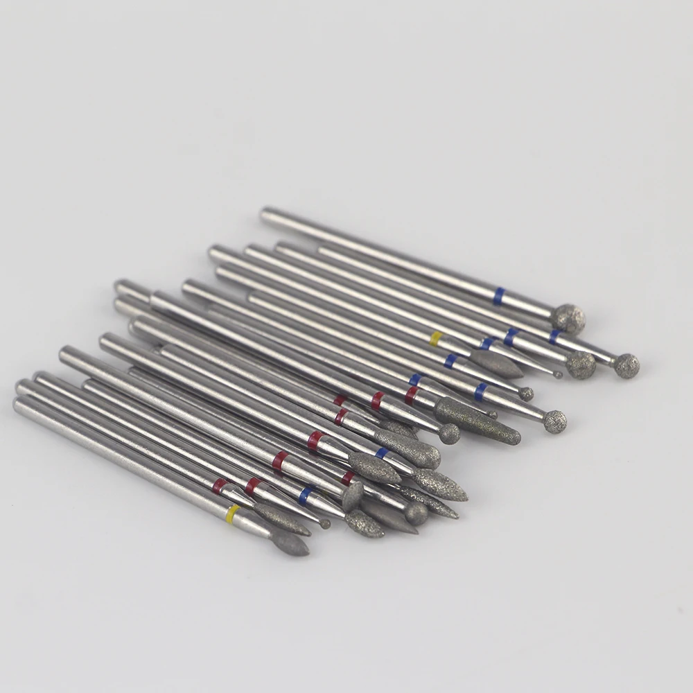 

3 pcs drill bits for milling machines electric for manicure Emery material wheat grains and spherical polished nails