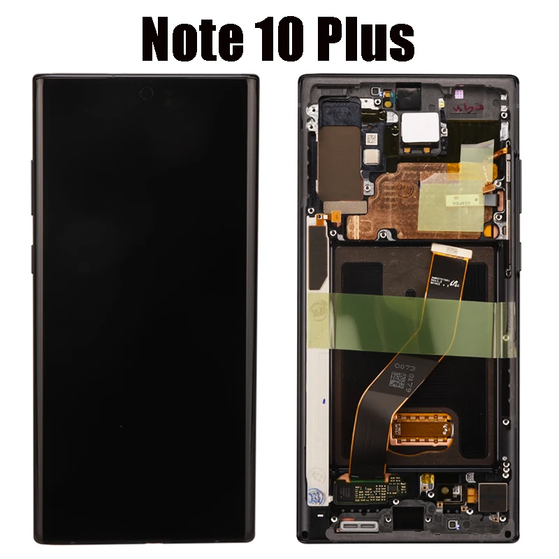 Оригинальный ЖК-экран для SAMSUNG Galaxy Note 10 N970F N9700 с рамкой сенсорный экран Plus +