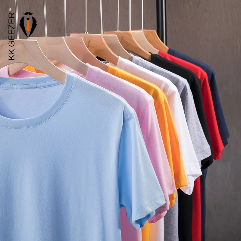 Футболка мужская из 100% хлопка повседневный брендовый топ свободного покроя с