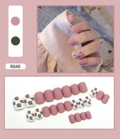 24 pieces of fake nail stickers wear the finished nail pieces remove the nail patches womens removable nail patches