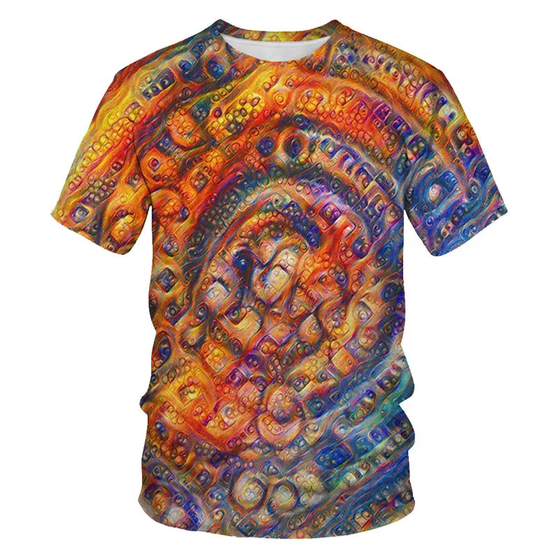 

Men's and women's short sleeve 3D printed T-shirt flower shirt geometry 2021 leisure fashion summer new, breathable and sweat ab